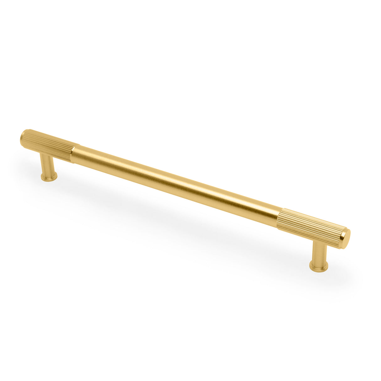 High quality image of Alexander & Wilks - Washington Reeded End Cabinet Pull-Satin Brass PVD-224mm | Sku.AW854R-224-SBPVD | Trade Door Handles.