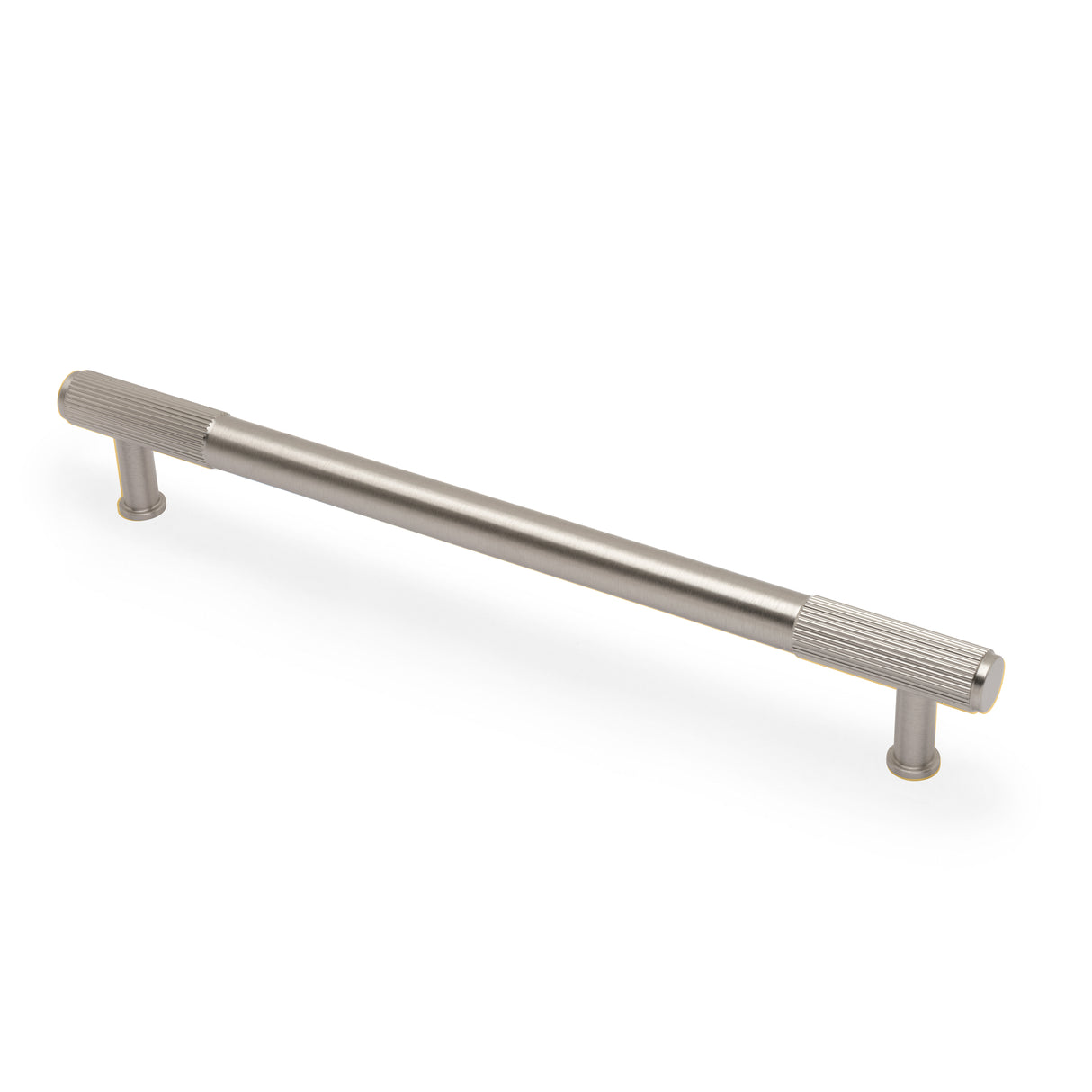 High quality image of Alexander & Wilks - Washington Reeded End Cabinet Pull-Satin Nickel-224mm | Sku. aw854r-224-sn | Trade Door Handles.