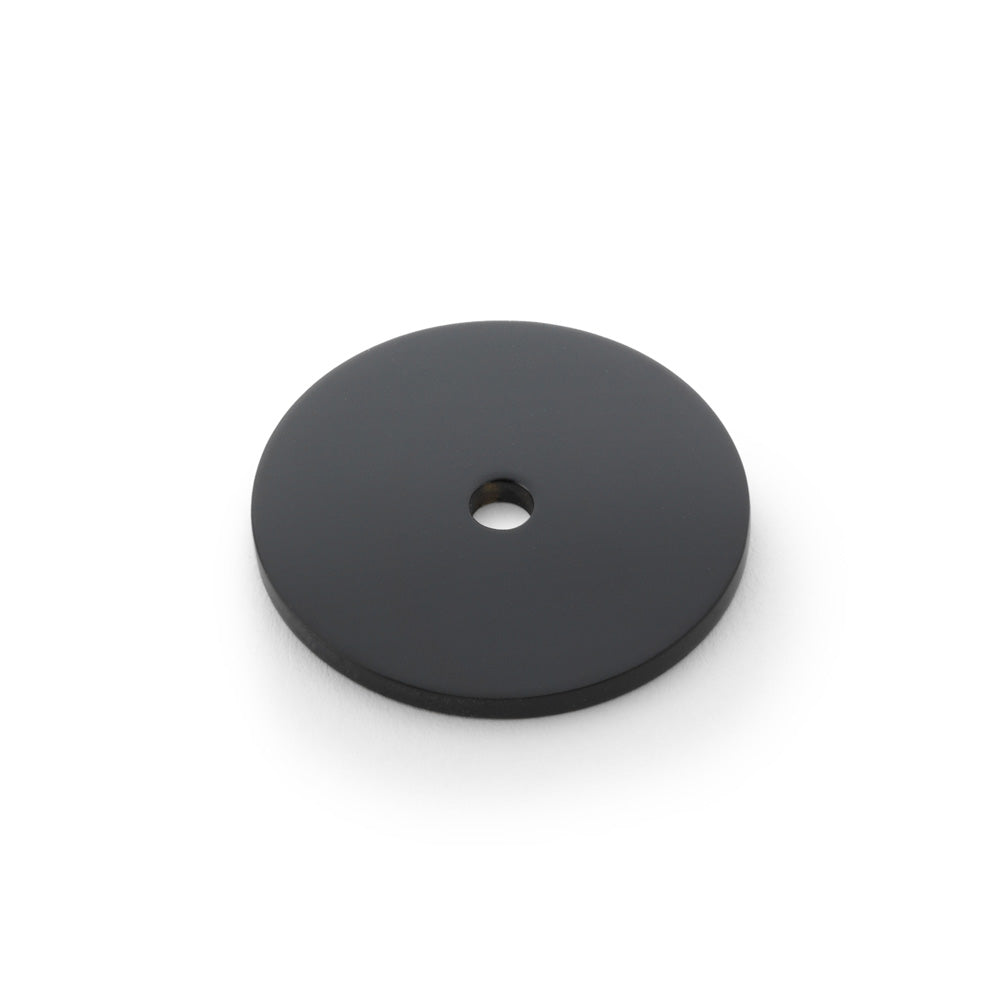 High quality image of Alexander & Wilks Circular Backplate - Black - Diameter 35mm | Sku. aw895-35-bl | Trade Door Handles.
