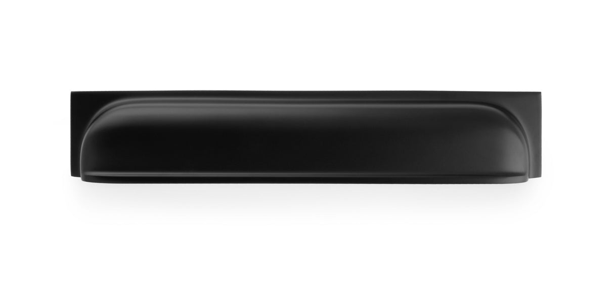 High quality image of Alexander & Wilks Quantock Cup Pull Handle - Black - Centres 203mm | Sku. aw906bl | Trade Door Handles.