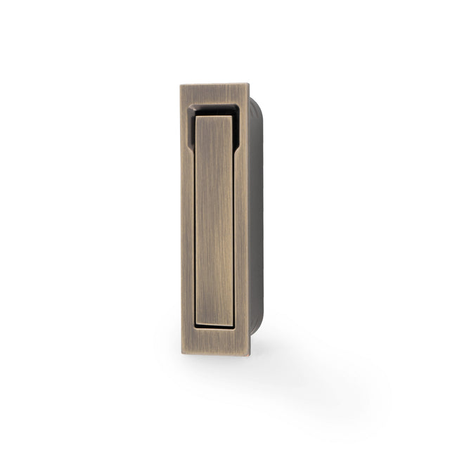 Discover the Alexander & Wilks - Square Sliding Door Edge Pull - Antique Brass | Sku. aw990ab | Trade Door Handles.