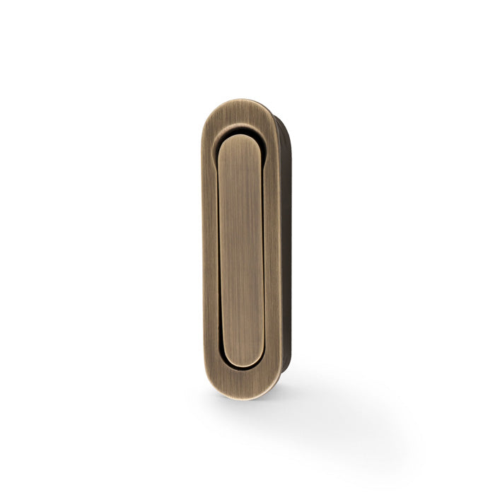 High quality image of Alexander & Wilks - Radius Sliding Door Edge Pull - Antique Brass | Sku. aw991ab | Trade Door Handles.