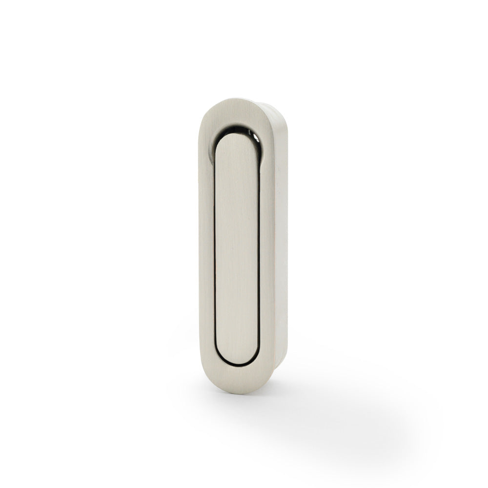 High quality image of Alexander & Wilks - Radius Sliding Door Edge Pull - Satin Nickel | Sku. aw991sn | Trade Door Handles.