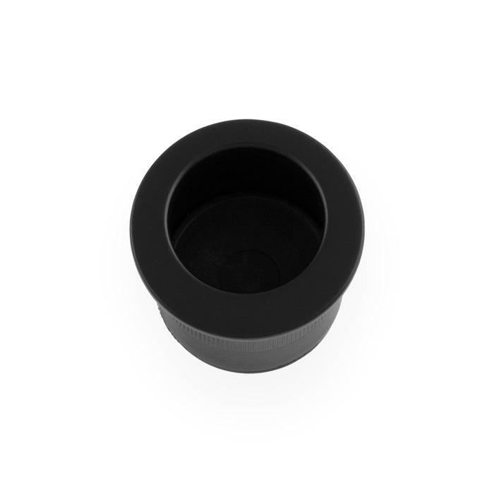 High quality image of Alexander & Wilks - Round Sliding Door Finger Edge Pull-Black | Sku. aw992bl | Trade Door Handles.