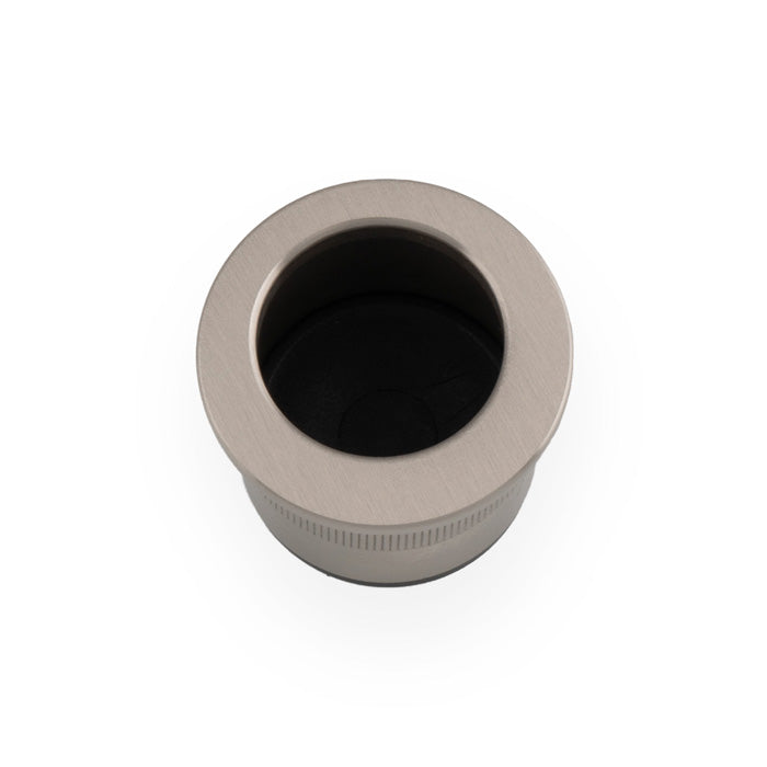 High quality image of Alexander & Wilks - Round Sliding Door Finger Edge Pull-Satin Nickel | Sku. aw992sn | Trade Door Handles.