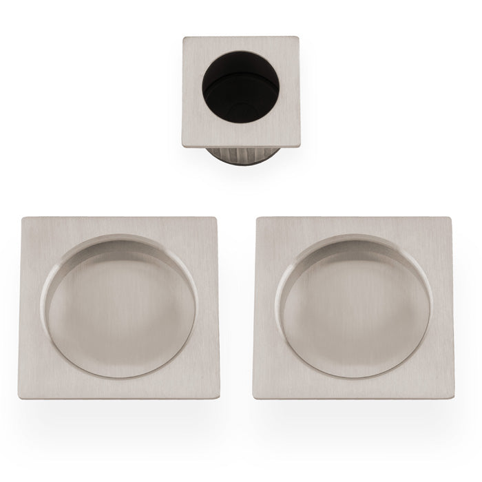 High quality image of Alexander & Wilks - Square sliding door pull kit-Satin Nickel | Sku. aw995sn | Trade Door Handles.