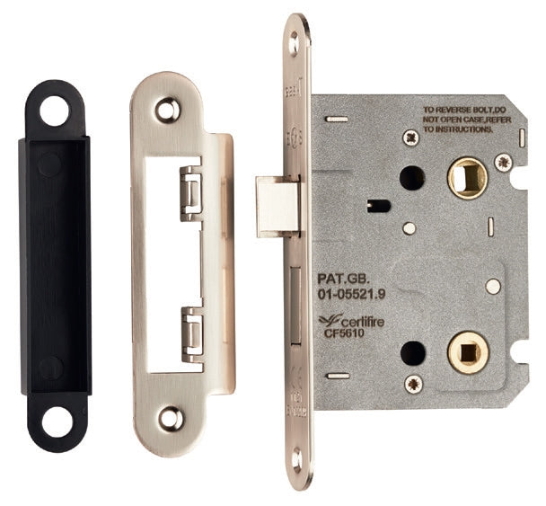 High quality image of Eurospec - Easi-T Residential Bathroom Lock 78mm Radius - Satin Nickel | Sku. bae5030sn-r | Trade Door Handles.