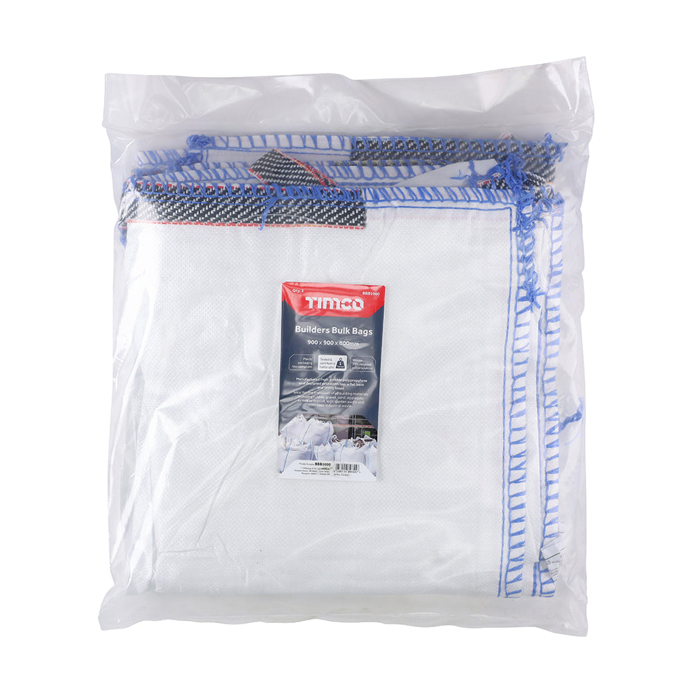 This is an image of Timco - Builders Bulk Bags 900 x 900 x 800mm (2 Pieces Bag) BBB1000