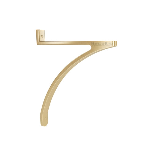 High quality image of the Heritage Brass Curved Shelf Bracket 8'' x 10'' Satin Brass Finish
| Sku. br0514-10-sb | Discounted prices available from Trade Door Handles