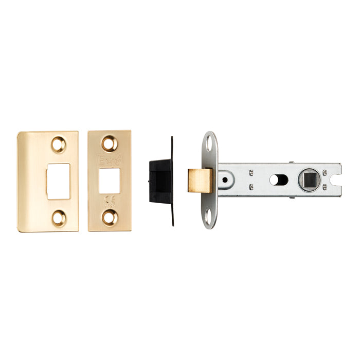 High quality image of Eurospec - 76Mm Ce B/T Tubular Mortice Latch Square - Satin Brass | Sku. btl30sb | Trade Door Handles.