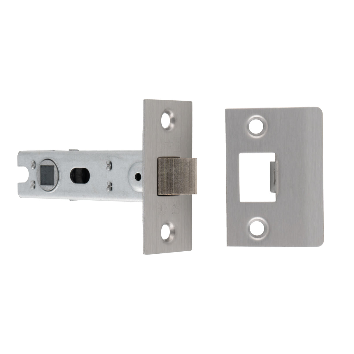 High quality image of Eurospec - 76MM BOLT-THROUGH TUBULAR LATCH - 8MM FOLLOWER - SQUARE - SSS | Sku. btl30sss | Trade Door Handles.
