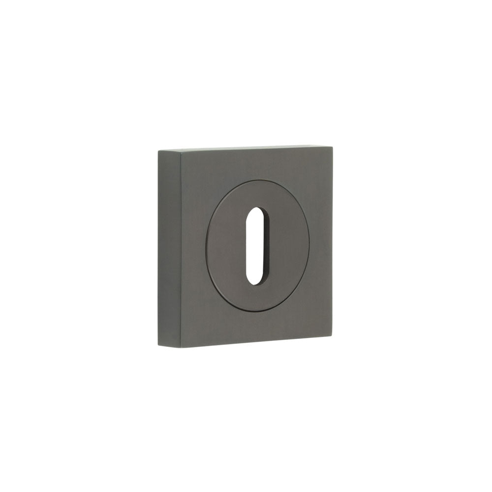 High quality image of Burlington - Standard Keyway Escutcheons Square Plain Rose Dark Bronze Sku. BUR-60DB-171DB