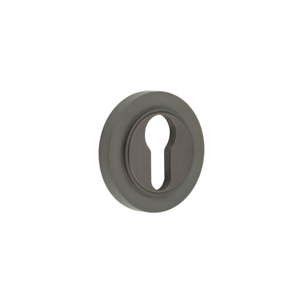High quality image of Burlington - Euro Profile Escutcheons Plain Rose Dark Bronze Sku. BUR-61DB-71DB