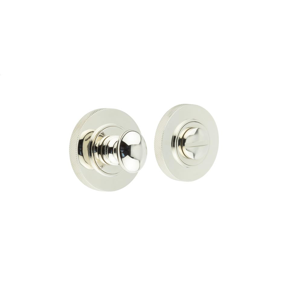High quality image of Burlington - Turns & Releases Inner 1 Knurled Rose Polished Nickel Sku. BUR-80PN-55PN