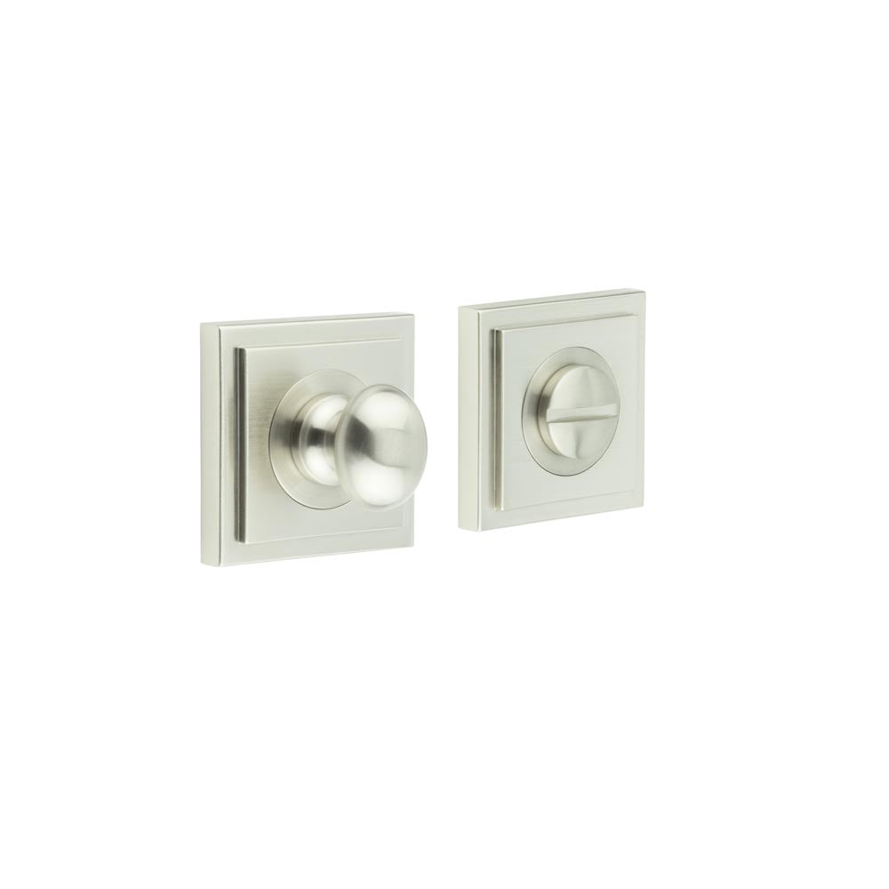 High quality image of Burlington - Turns & Releases Inner 1 Square Stepped Rose Satin Nickel Sku. BUR-80SN-152SN