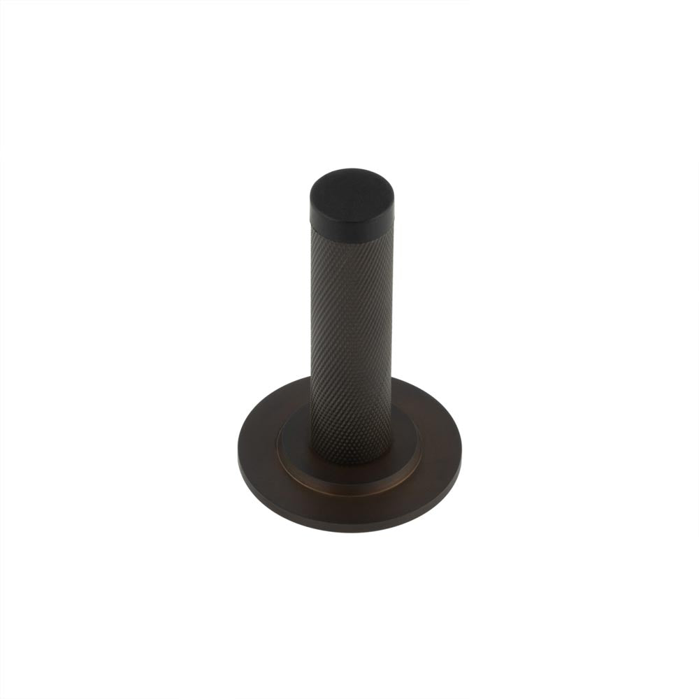 High quality image of Burlington - Knurled Wall Mounted Doorstops Stepped Rose Dark Bronze Sku. BUR-968DB-973DB