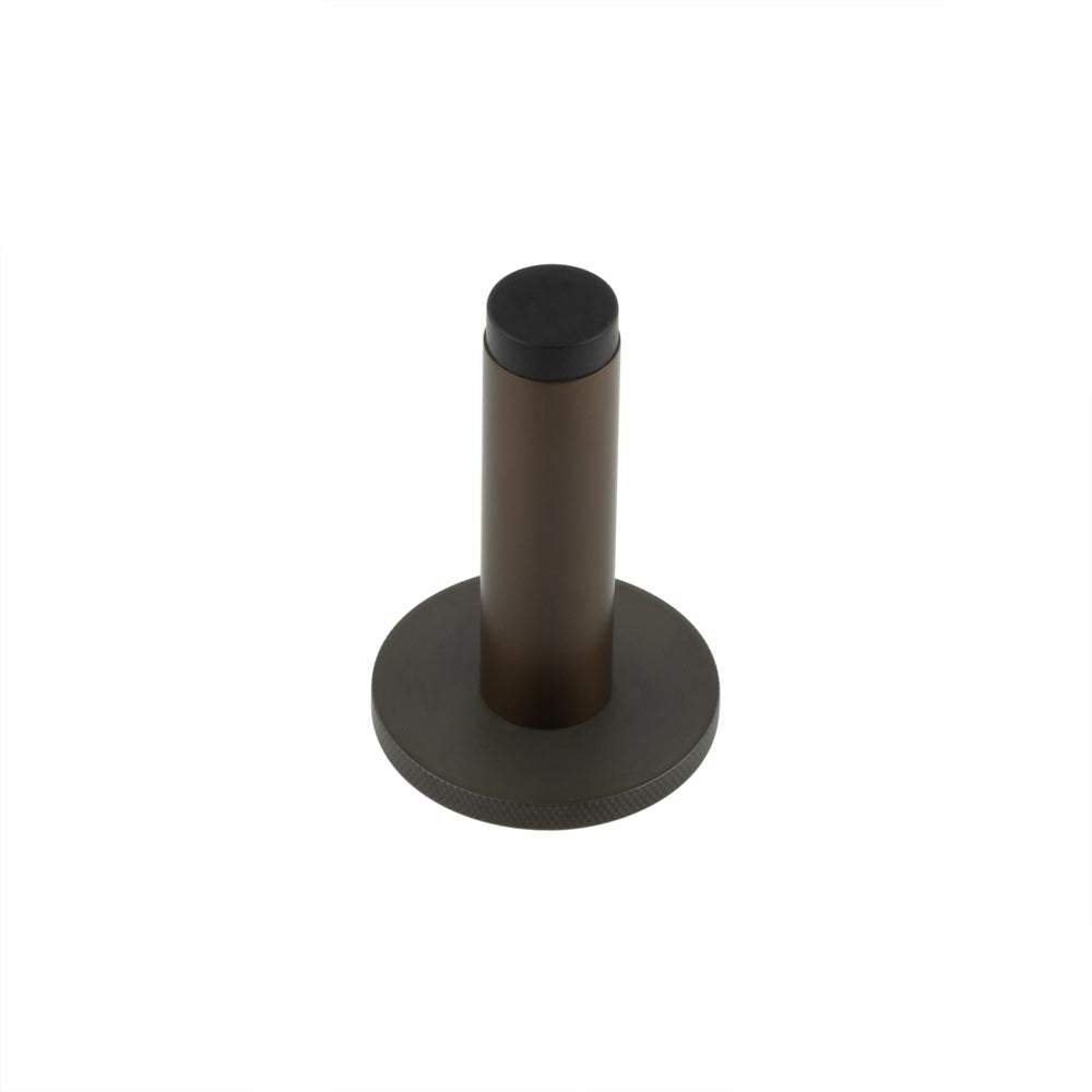 High quality image of Burlington - Plain Wall Mounted Door Stops Knurled Rose Dark Bronze Sku. BUR-970DB-969DB