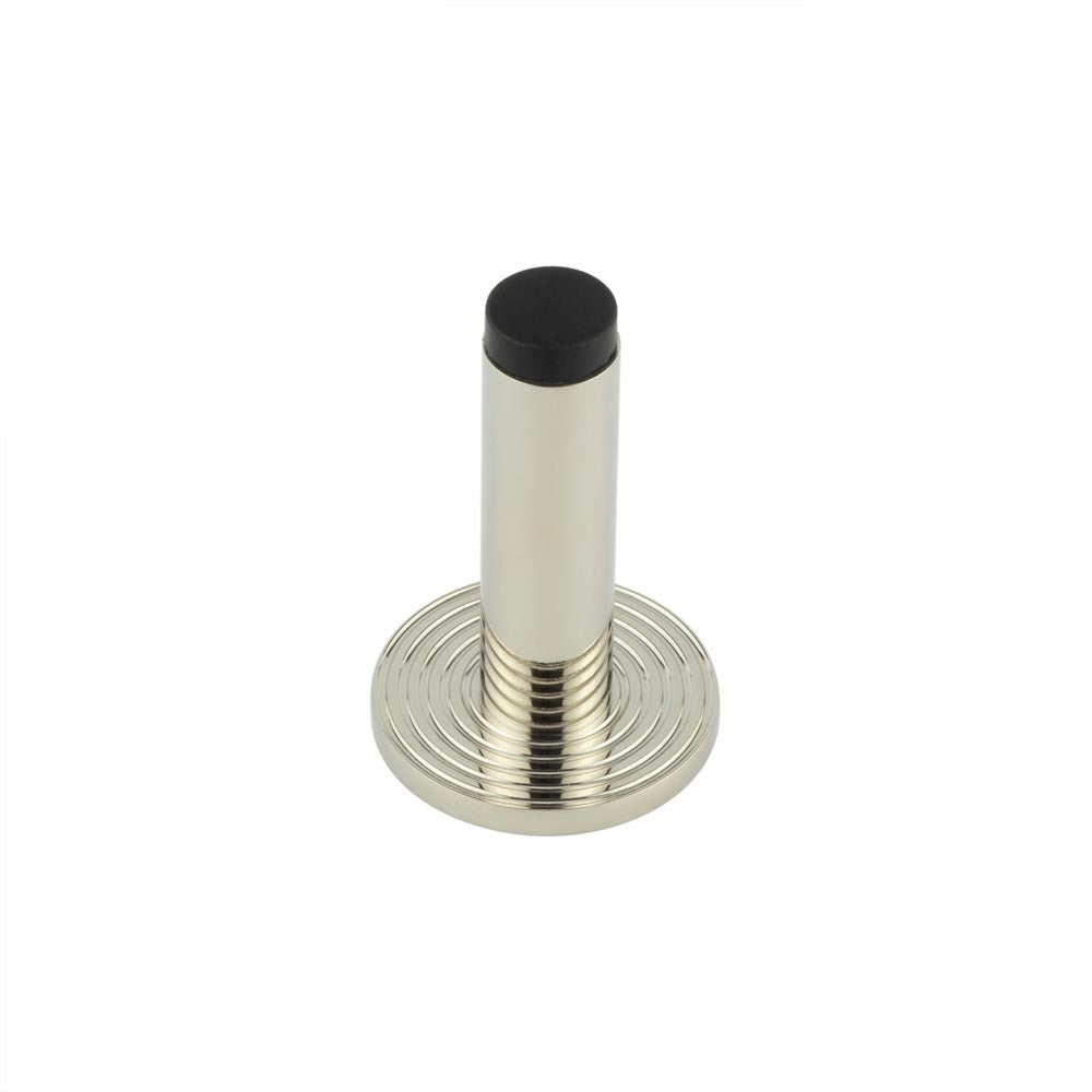 High quality image of Burlington - Plain Wall Mounted Door Stops Reeded Rose Polished Nickel Sku. BUR-970PN-974PN
