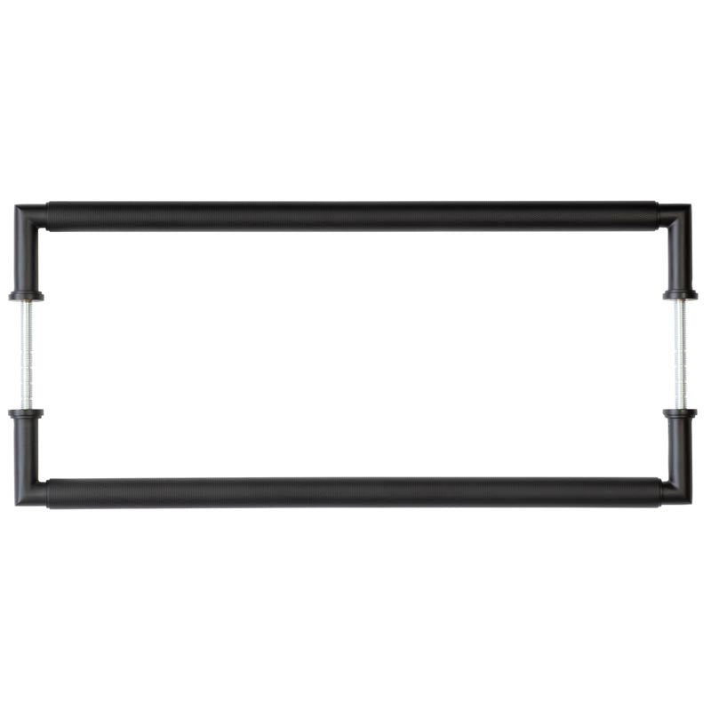 High quality image of Burlington - Piccadilly Pull Handles 425 X 20mm Back to Back Black Sku. BUR140MBB2B