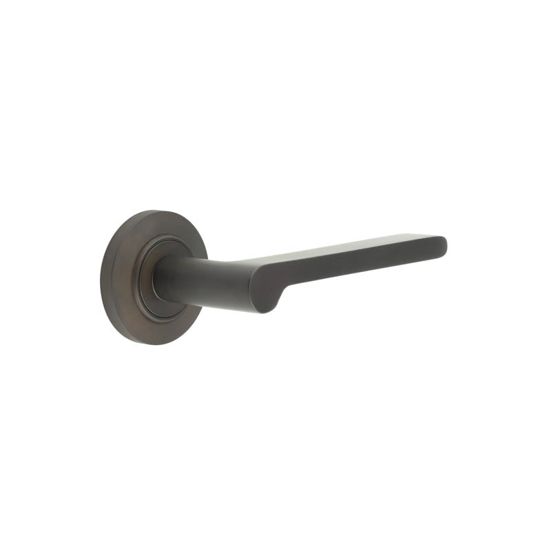 High quality image of Burlington - Fitzrovia Door Handles Chamfered Rose Dark Bronze Sku. BUR15KIT80