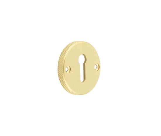 High quality image of Burlington - Westbourne Knurled Standard Keyway Escutcheon Satin Brass Sku. BUR182SB