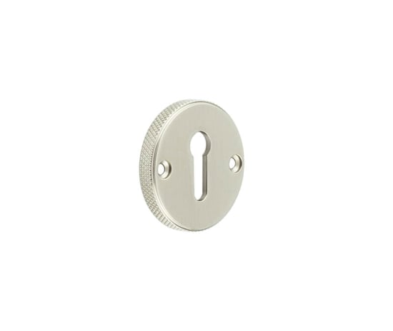 High quality image of Burlington - Westbourne Knurled Standard Keyway Escutcheon Satin Nickel Sku. BUR182SN