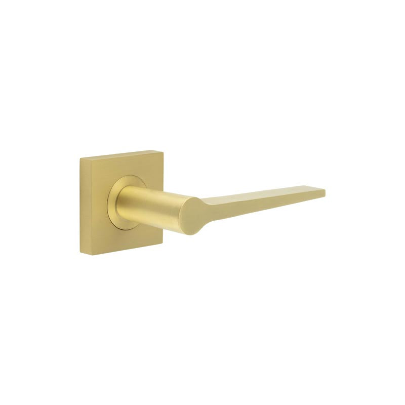 High quality image of Burlington - Knightsbridge Door Handle on Square Plain Rose Satin Brass Sku. BUR20KIT240