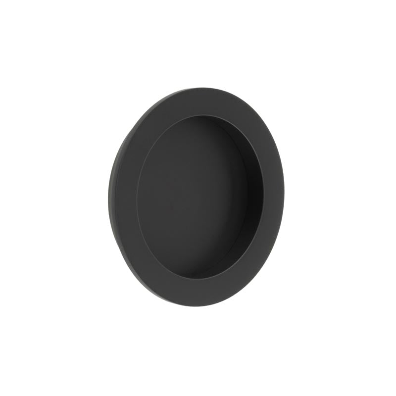 High quality image of Burlington - Circular Flush Pull Black Sku. BUR215MB