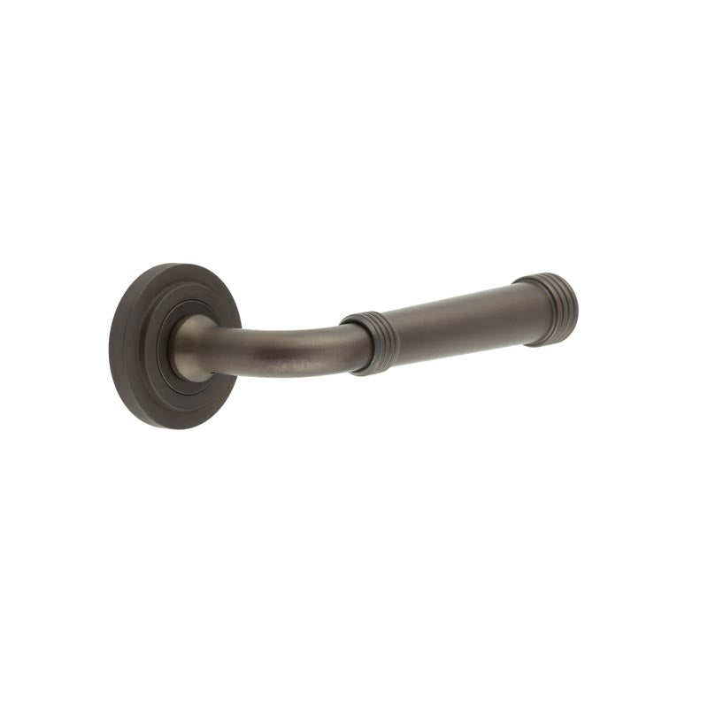 High quality image of Burlington - Highgate Door Handles Stepped Rose Dark Bronze Sku. BUR35KIT81