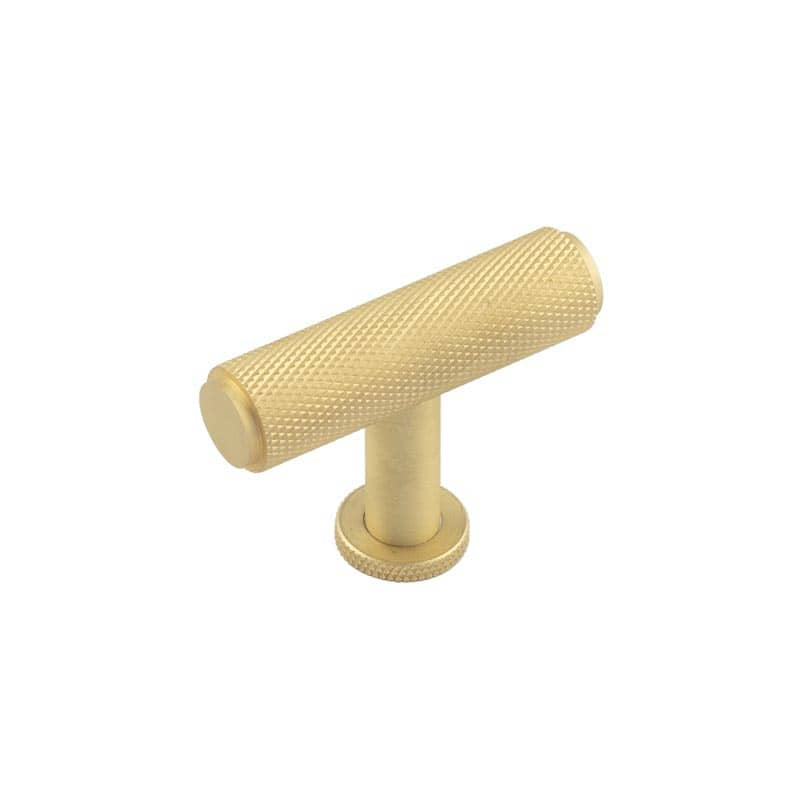 High quality image of Burlington - Piccadilly Knurled T Bar Cupboard Knobs Satin Brass Sku. BUR401SB
