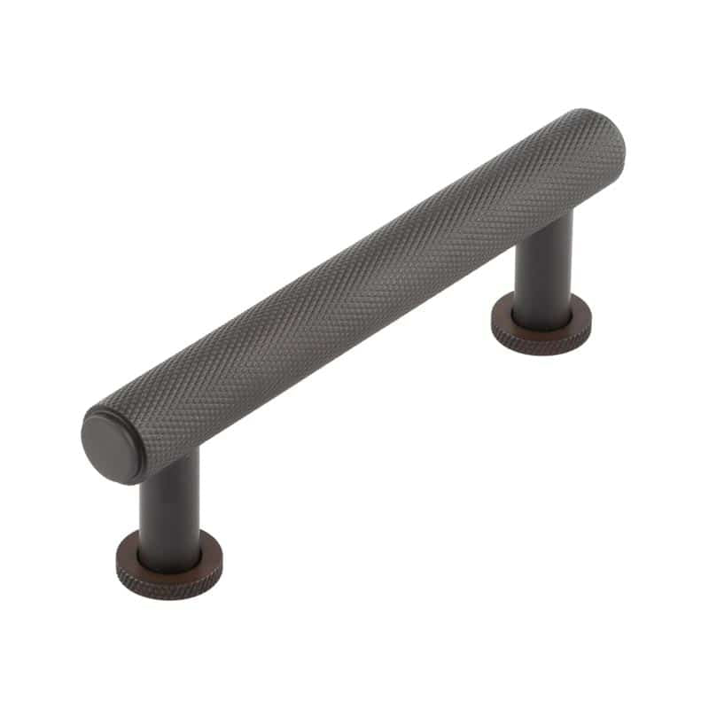 High quality image of Burlington - Piccadilly Knurled Cabinet Handles 96mm Dark Bronze Sku. BUR410DB