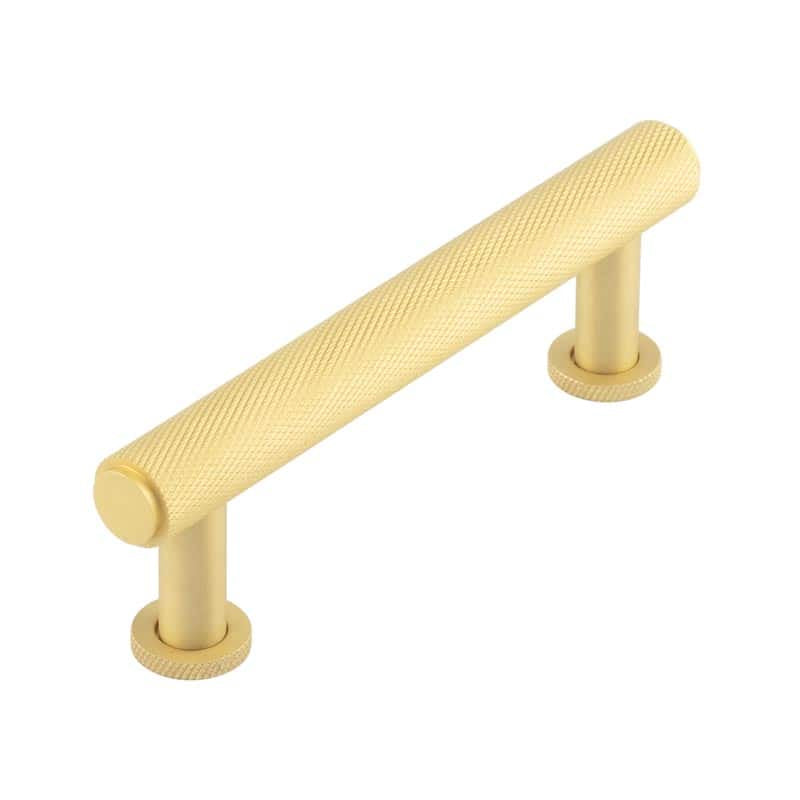 High quality image of Burlington - Piccadilly Knurled Cabinet Handles 96mm Satin Brass Sku. BUR410SB