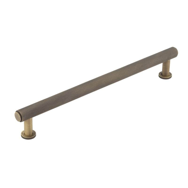 High quality image of Burlington - Piccadilly Knurled Cabinet Handles 224mm Antique Brass Sku. BUR412AB
