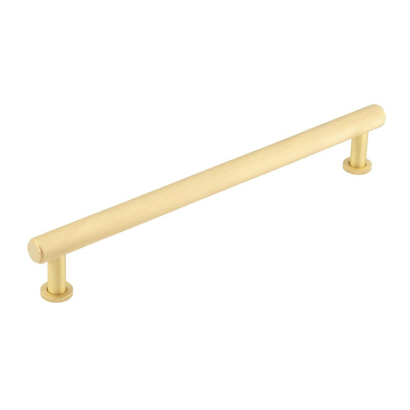 High quality image of Burlington - Piccadilly Knurled Cabinet Handles 224mm Satin Brass Sku. BUR412SB