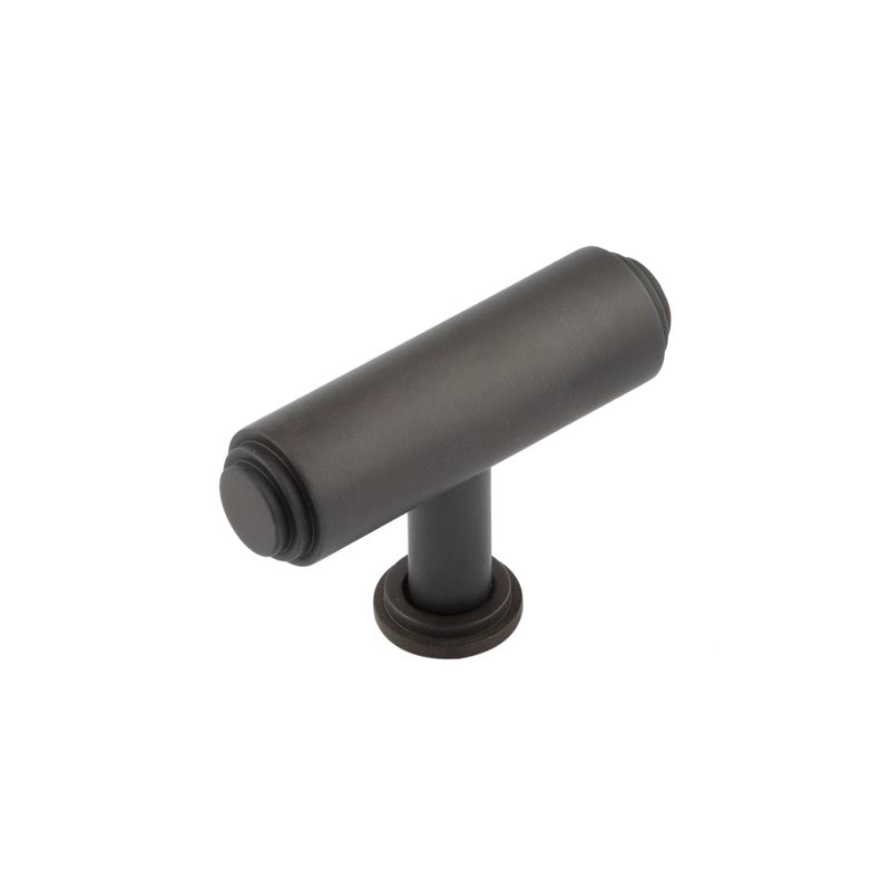 High quality image of Burlington - Belgrave T Bar Stepped Cupboard Knobs Dark Bronze Sku. BUR502DB