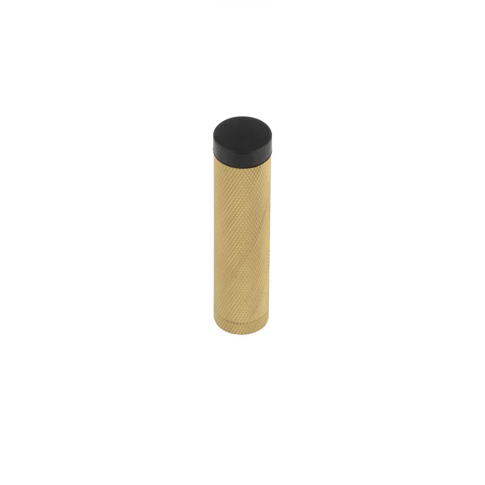 High quality image of Burlington - Knurled Wall Mounted Doorstops No Rose Satin Brass Sku. BUR968SB