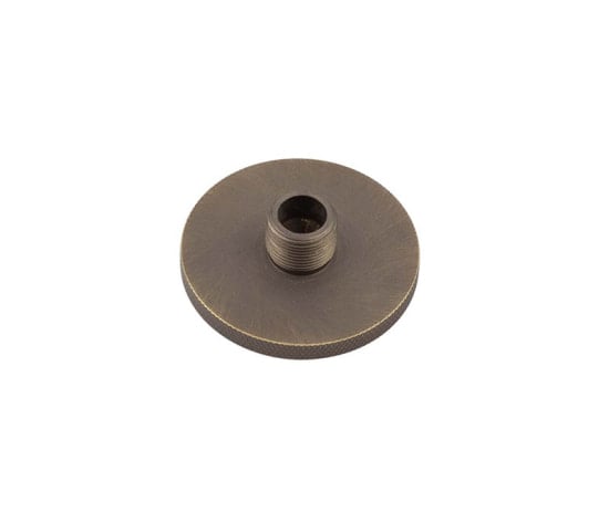 High quality image of Burlington - Knurled Bases to Suit Wall Mounted Doorstops 50mm Dia Antique Brass Sku. BUR969AB