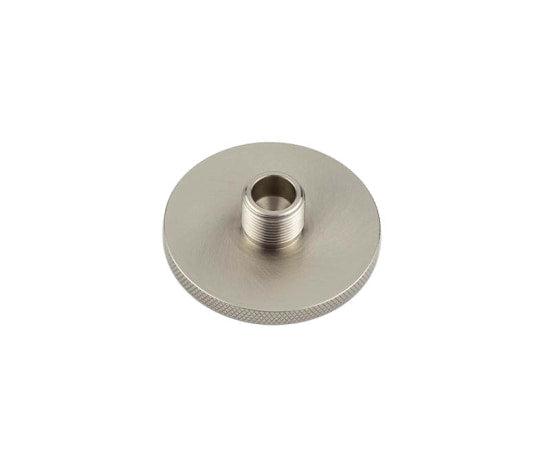High quality image of Burlington - Knurled Bases to Suit Wall Mounted Doorstops 50mm Dia Satin Nickel Sku. BUR969SN