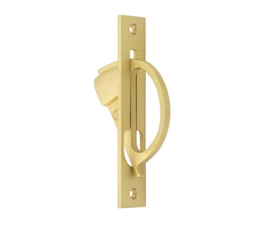 Frelan Hardware Door Furniture Satin Brass / Door Edge Pull / Rectangular Burlington - 130x25mm SB Flush edge handle