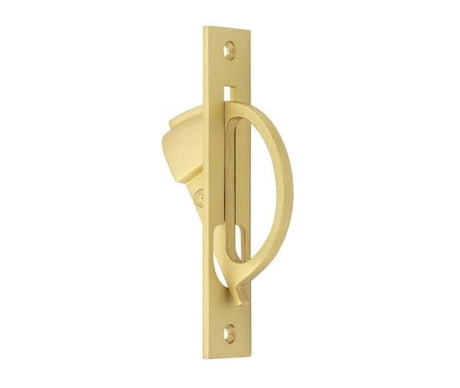 Frelan Hardware Door Furniture Satin Brass / Door Edge Pull / Rectangular Burlington - 130x25mm SB Flush edge handle