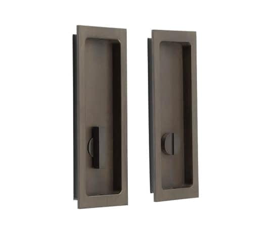 Frelan Hardware Door Furniture Dark Bronze / Flush Handle / Rectangular Burlington - 150x55x3mm DB rectangular WC flush pull set