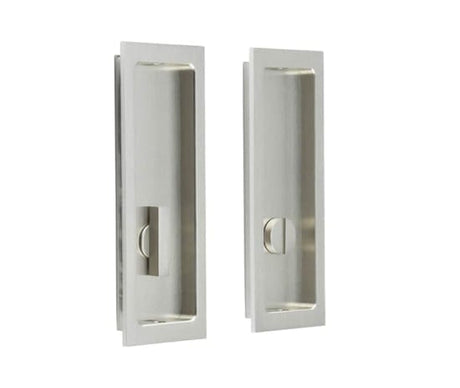 Frelan Hardware Door Furniture Satin Nickel / Flush Handle / Rectangular Burlington - 150x55x3mm SN rectangular WC flush pull set