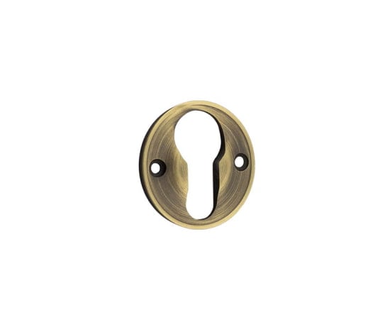 Frelan Hardware Door Furniture Antique Brass / Euro Profile Escutcheons Burlington - 40mm AB Euro keyway escutcheon