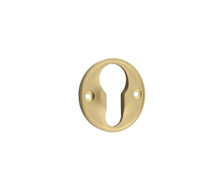 Frelan Hardware Door Furniture Satin Brass / Euro Profile Escutcheons Burlington - 40mm SB Euro keyway escutcheon
