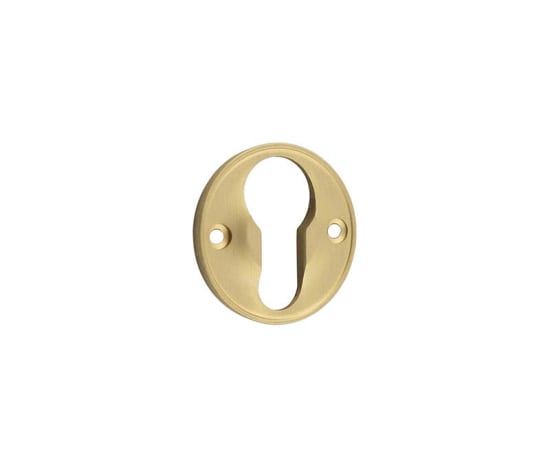 Frelan Hardware Door Furniture Satin Brass / Euro Profile Escutcheons Burlington - 40mm SB Euro keyway escutcheon