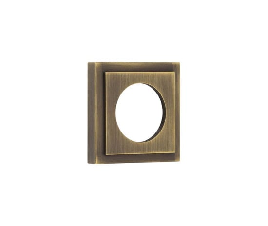 Frelan Hardware Door Furniture Antique Brass / Outer Rose Burlington - 52x52mm AB stepped square outer rose for levers and t&r