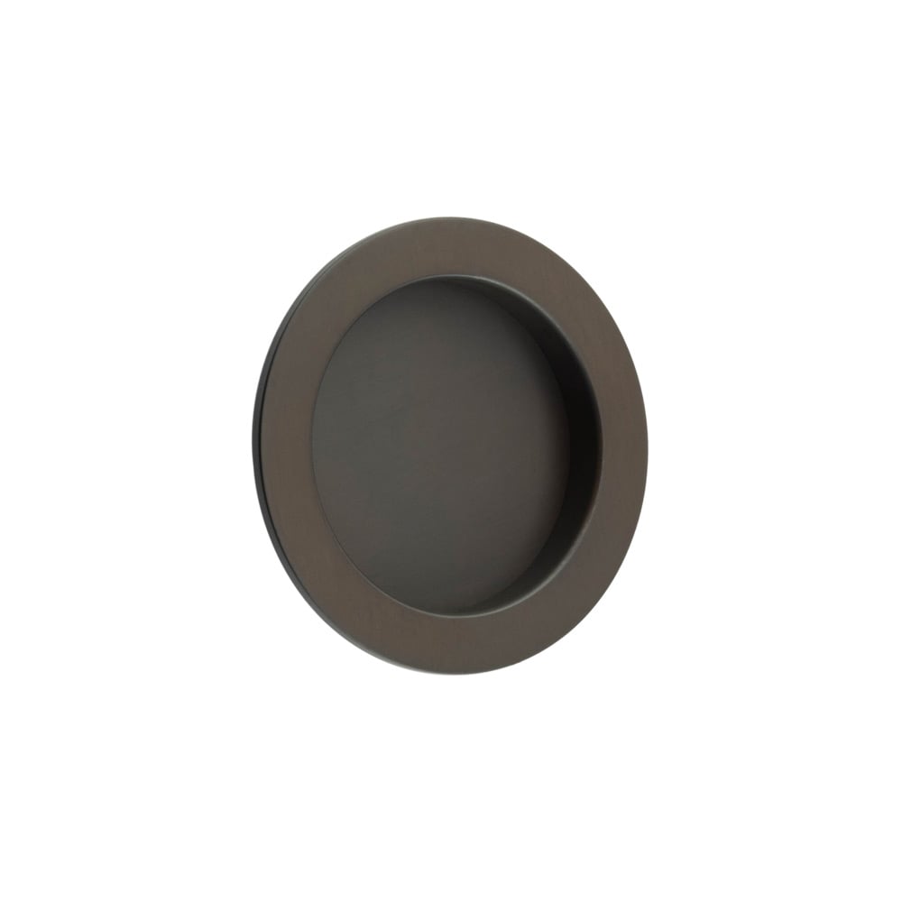 Frelan Hardware Door Furniture Dark Bronze / Flush Handle / Round Burlington - 65x12x3mm DB round concealed flush pull