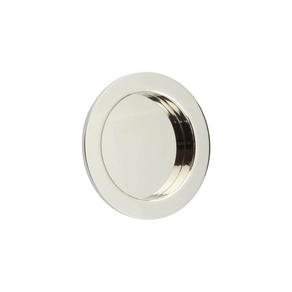Frelan Hardware Door Furniture Polished Nickel / Flush Handle / Round Burlington - 65x12x3mm PN round concealed flush pull