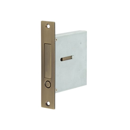 Frelan Hardware Door Furniture Antique Brass / Door Edge Pull / Rectangular Burlington - AB Sliding Edge Flush Handle