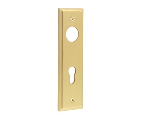 Frelan Hardware Locks & Latches Satin Brass / Lock & Latch Plates Burlington - Din Euro Profile Lock Plate Choices